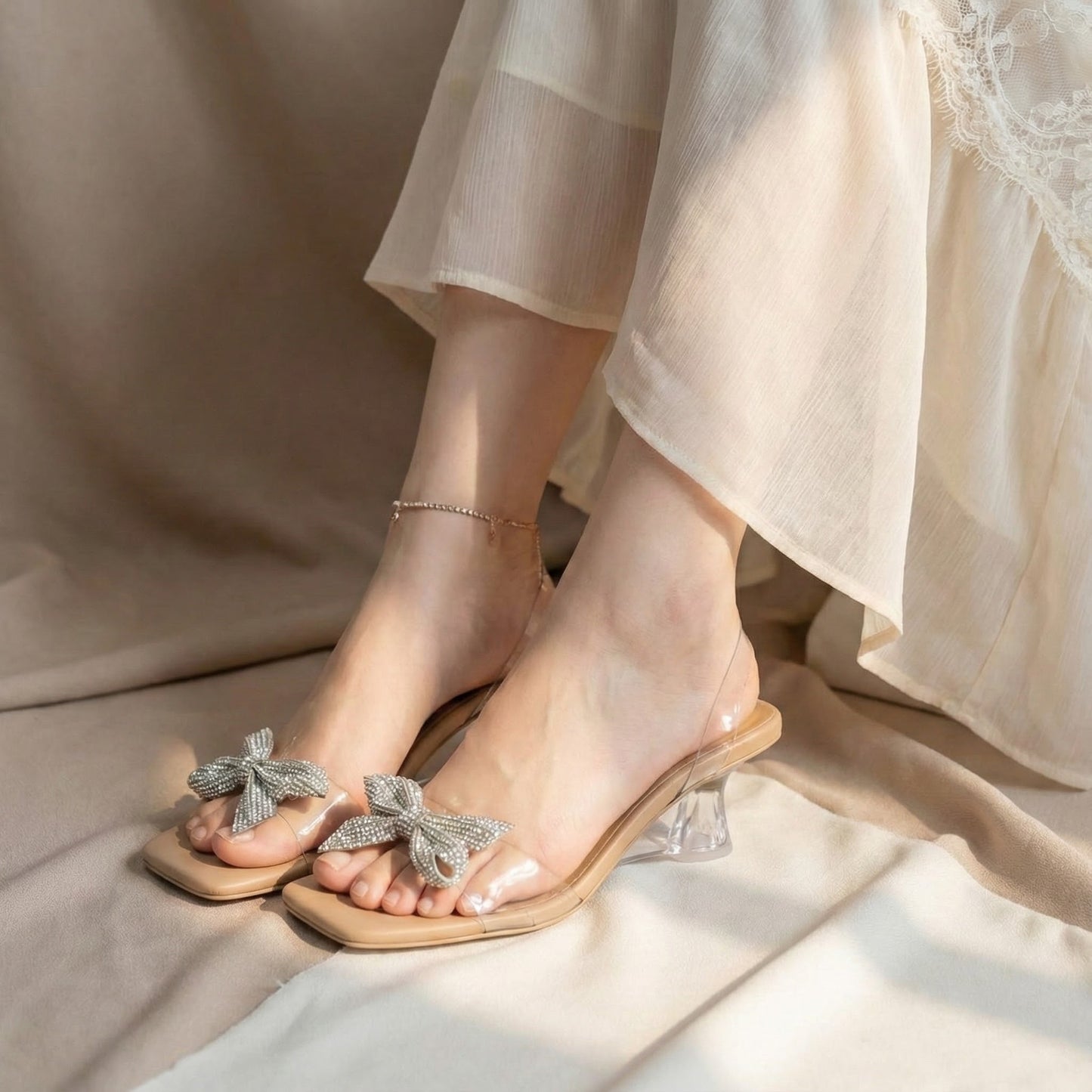 High Heels Sandal Luxury Designs Heels White Stone Sandal