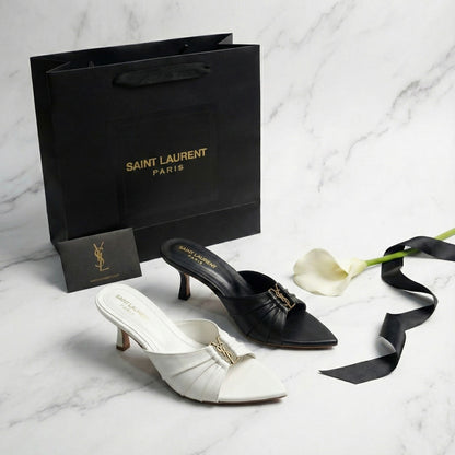 Premium Elegant Ladies Slip-On Heels – Pointed Toe | Comfortable Party & Casual Sandals