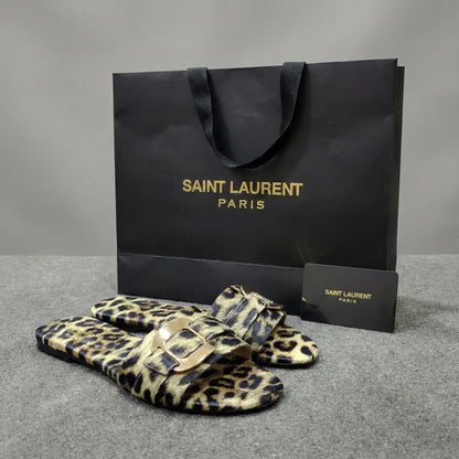 Premium Le-op-ard Print Flat Slides for Women – Soft Comfortable Slip-On Sandals 27