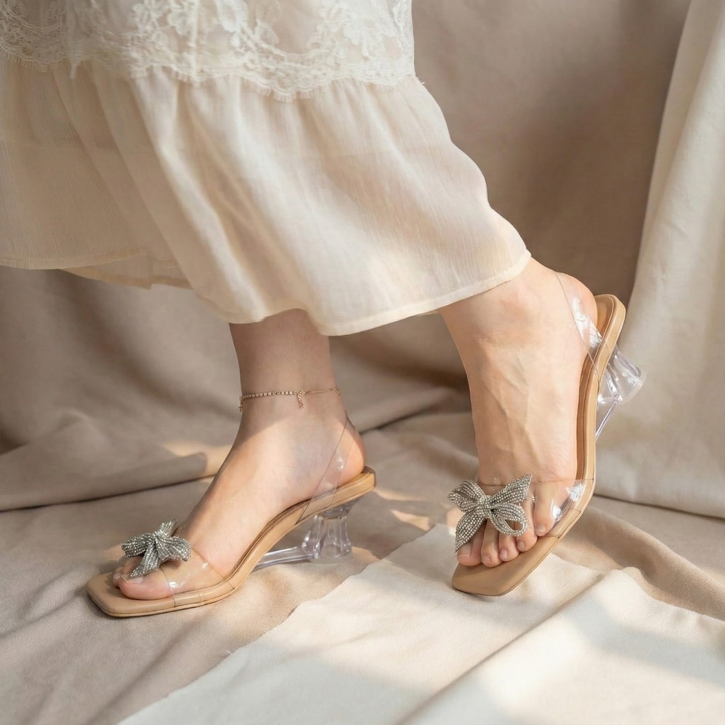 High Heels Sandal Luxury Designs Heels White Stone Sandal