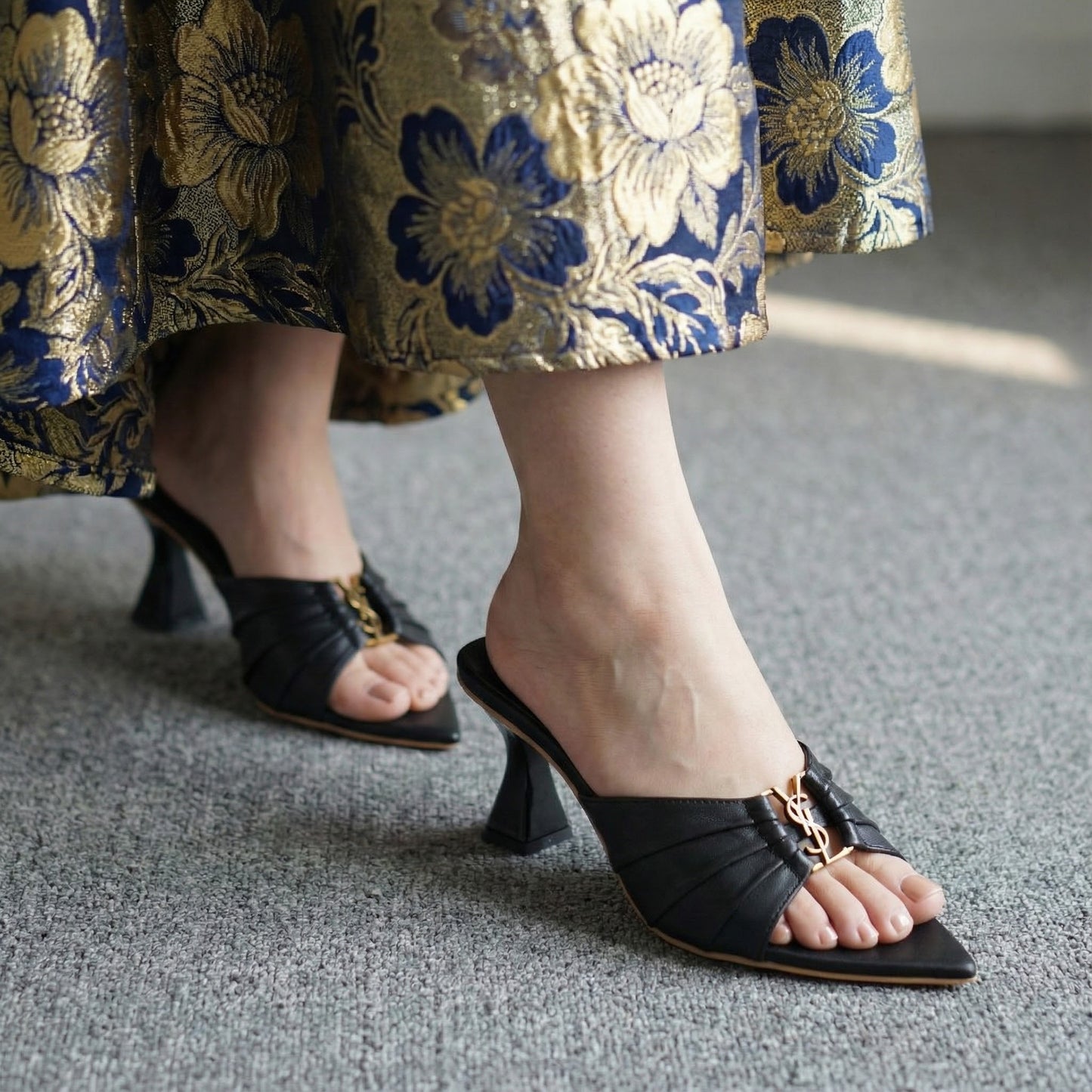 Premium Elegant Ladies Slip-On Heels – Pointed Toe | Comfortable Party & Casual Sandals