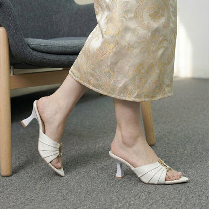 Premium Elegant Ladies Slip-On Heels – Pointed Toe | Comfortable Party & Casual Sandals