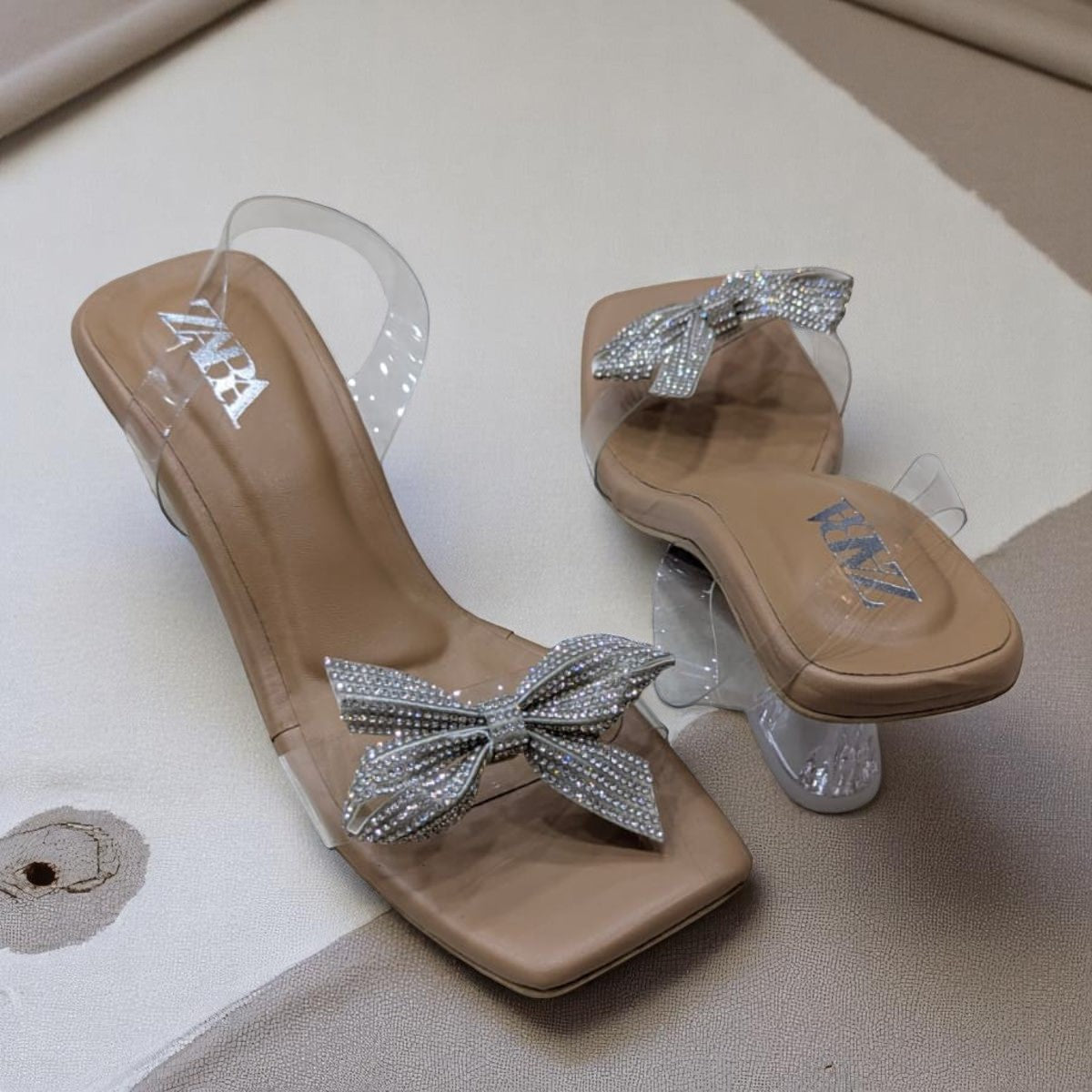 High Heels Sandal Luxury Designs Heels White Stone Sandal