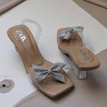 High Heels Sandal Luxury Designs Heels White Stone Sandal