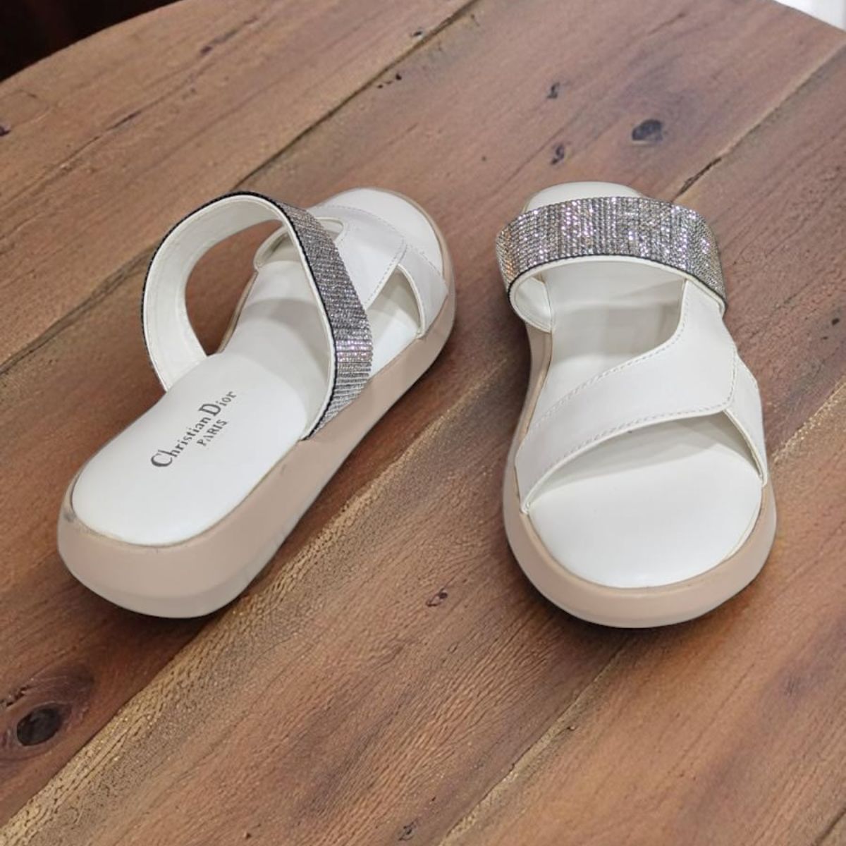 Wedges Heel With Stone Mesh Comfortable Soft Sole Medicated Sandals