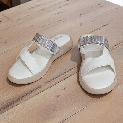 Wedges Heel With Stone Mesh Comfortable Soft Sole Medicated Sandals