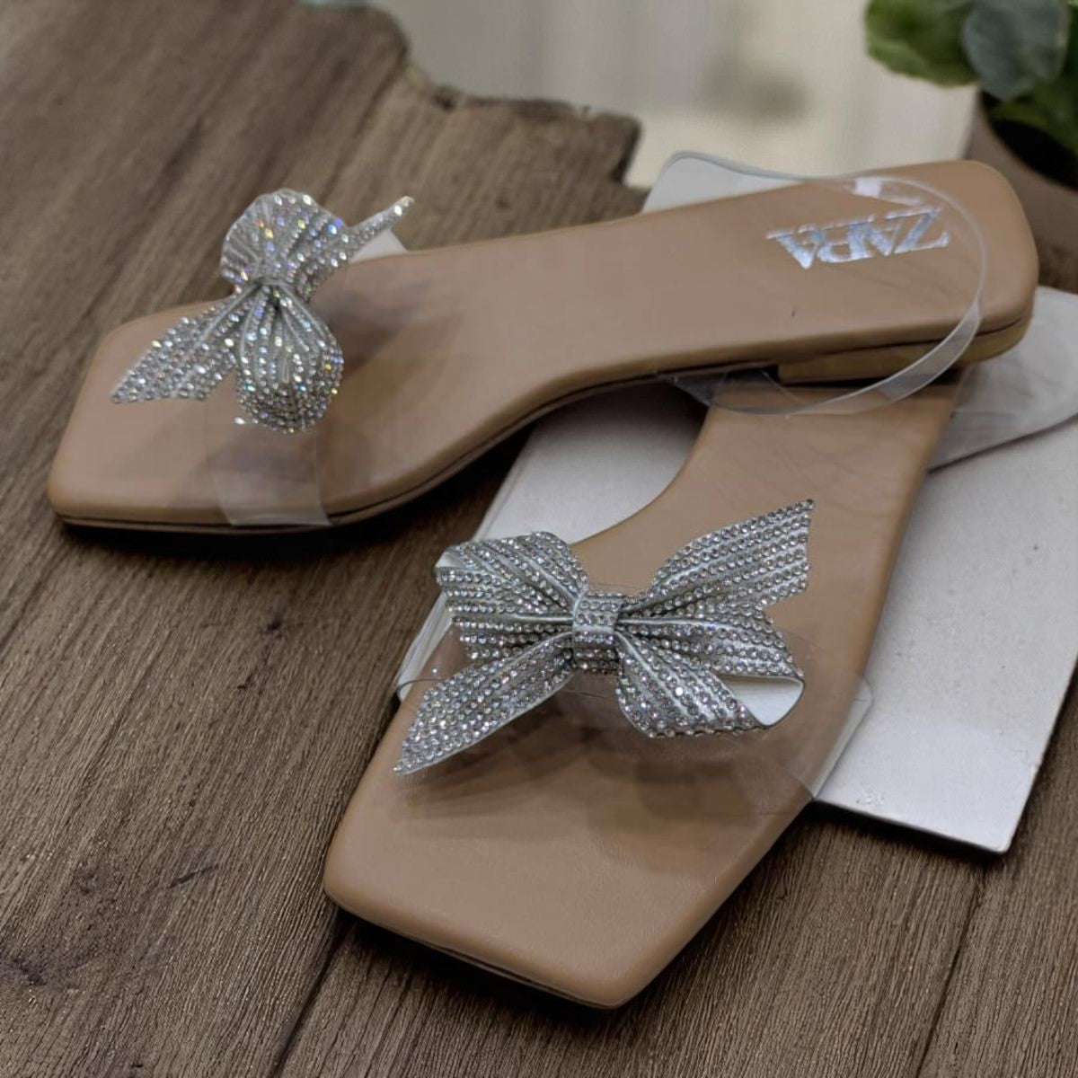 Flat Sandals White Stone Luxury Designs Sandals