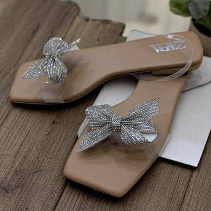 Flat Sandals White Stone Luxury Designs Sandals